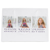 コラージュ写真パープルマ最高のマ・エバーギフト ラージペーパーバッグ (正面)