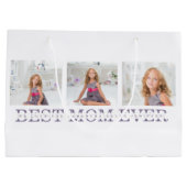 コラージュ写真パープルマ最高のマ・エバーギフト ラージペーパーバッグ (裏面)