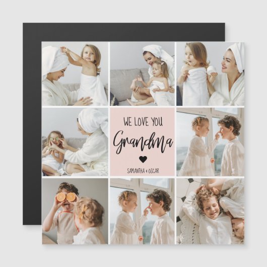 コラージュ写真ピンク私たちはあなたの祖母のギフト最高のが大好き (正面/裏面)