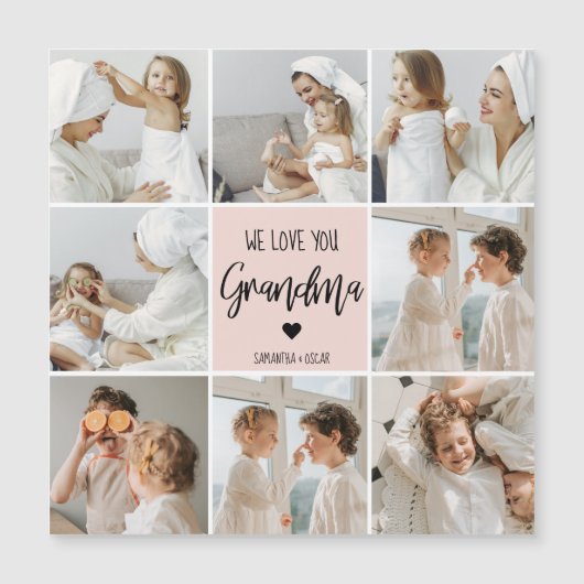コラージュ写真ピンク私たちはあなたの祖母のギフト最高のが大好き (正面)