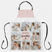 コラージュ写真ピンク私たちはあなたの祖母のギフト最高のが大好き エプロン (正面)