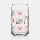 コラージュ写真ピンク私たちはあなたの祖母のギフト最高のが大好き ガラス缶 (正面)