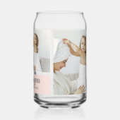 コラージュ写真ピンク私たちはあなたの祖母のギフト最高のが大好き ガラス缶 (裏面)