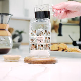 コラージュ写真ピンク私たちはあなたの祖母のギフト最高のが大好き ガラス缶