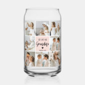 コラージュ写真ピンク私たちはあなたの祖母のギフト最高のが大好き ガラス缶 (正面)