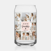 コラージュ写真ピンク私たちはあなたの祖母のギフト最高のが大好き ガラス缶 (裏面)