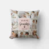 コラージュ写真ピンク私たちはあなたの祖母のギフト最高のが大好き クッション (正面)
