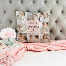 コラージュ写真ピンク私たちはあなたの祖母のギフト最高のが大好き クッション