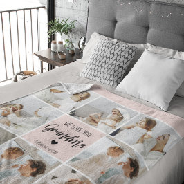 コラージュ写真ピンク私たちはあなたの祖母のギフト最高のが大好き シェルパブランケット