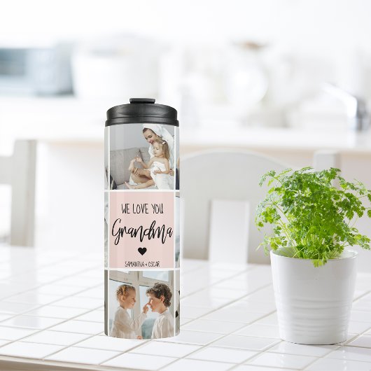 コラージュ写真ピンク私たちはあなたの祖母のギフト最高のが大好き タンブラー