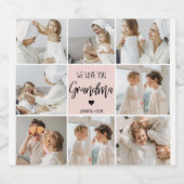 コラージュ写真ピンク私たちはあなたの祖母のギフト最高のが大好き ビールラベル (シングルラベル)