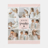 コラージュ写真ピンク私たちはあなたの祖母のギフト最高のが大好き フリースブランケット (正面)