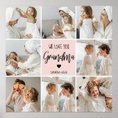 コラージュ写真ピンク私たちはあなたの祖母のギフト最高のが大好き ポスター (正面)