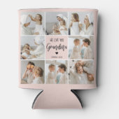 コラージュ写真ピンク私たちはあなたの祖母のギフト最高のが大好き 缶クーラー (正面)