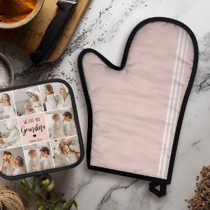 コラージュ写真ピンク私たちはあなたの祖母のギフト最高のが大好き 鍋つかみ&鍋敷きセット