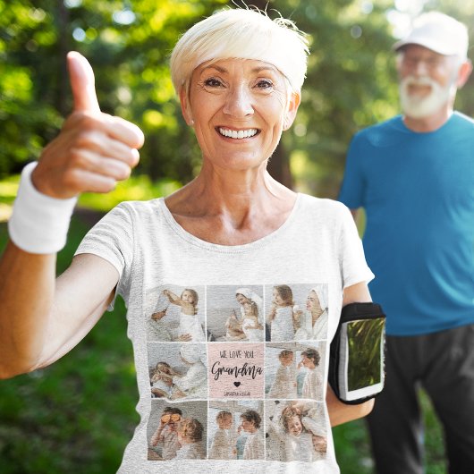 コラージュ写真ピンク私たちはあなたの祖母のギフト最高のが大好き Tシャツ