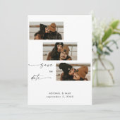 コラージュ写真ブースストリップウェディング日付を保存 セーブザデート (スタンド正面)