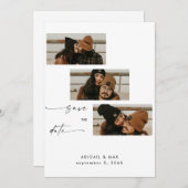 コラージュ写真ブースストリップウェディング日付を保存 セーブザデート (正面/裏面)