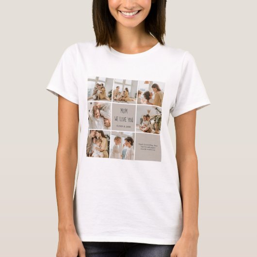コラージュ写真ママ愛してるパーソナライズされた Tシャツ (正面)