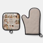 コラージュ写真ママ愛してる 鍋つかみ&鍋敷きセット (正面)