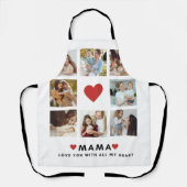 コラージュ写真ママ私たちはあなたの母最高ののギフトが大好き エプロン (正面)