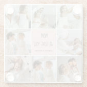 コラージュ写真ママ私たちはあなたの母最高ののギフトが大好き ガラスコースター (裏面)