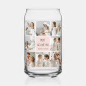 コラージュ写真ママ私たちはあなたの母最高ののギフトが大好き ガラス缶 (正面)