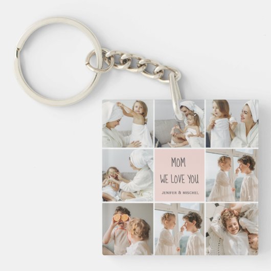 コラージュ写真ママ私たちはあなたの母最高ののギフトが大好き キーホルダー (正面)