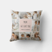 コラージュ写真ママ私たちはあなたの母最高ののギフトが大好き クッション (裏面)