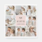 コラージュ写真ママ私たちはあなたの母最高ののギフトが大好き スタンダードランチョンナプキン (正面)
