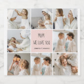 コラージュ写真ママ私たちはあなたの母最高ののギフトが大好き ビールラベル (シングルラベル)