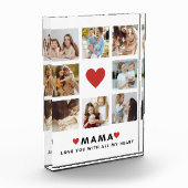 コラージュ写真ママ私たちはあなたの母最高ののギフトが大好き フォトブロック (左)