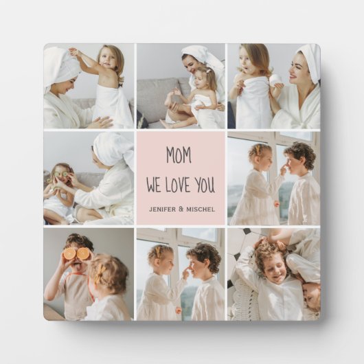 コラージュ写真ママ私たちはあなたの母最高ののギフトが大好き フォトプラーク (正面)