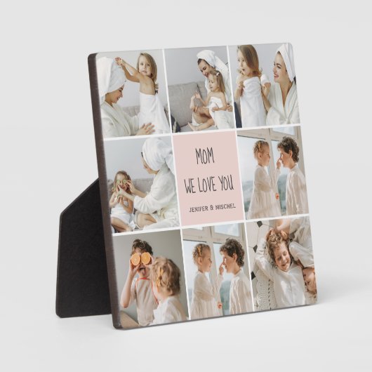 コラージュ写真ママ私たちはあなたの母最高ののギフトが大好き フォトプラーク (正面)