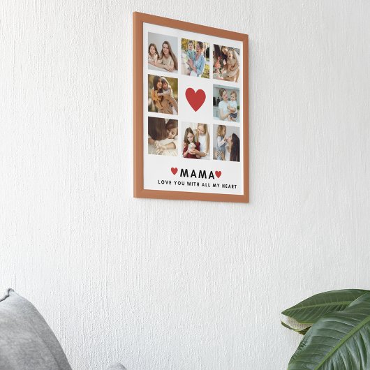 コラージュ写真ママ私たちはあなたの母最高ののギフトが大好き ポスター