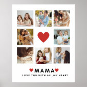 コラージュ写真ママ私たちはあなたの母最高ののギフトが大好き ポスター (正面)