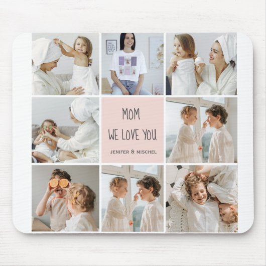 コラージュ写真ママ私たちはあなたの母最高ののギフトが大好き マウスパッド (正面)