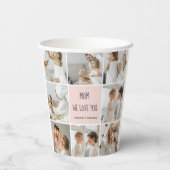 コラージュ写真ママ私たちはあなたの母最高ののギフトが大好き 紙コップ (裏面)