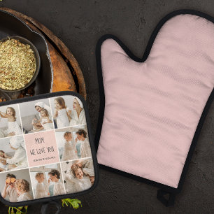 コラージュ写真ママ私たちはあなたの母最高ののギフトが大好き 鍋つかみ&鍋敷きセット