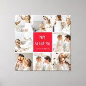 コラージュ写真ママ赤お母さん最高のギフト愛してる キャンバスプリント (正面)