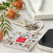 コラージュ写真ママ赤お母さん最高のギフト愛してる キーホルダー (正面右)