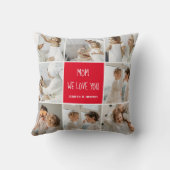 コラージュ写真ママ赤お母さん最高のギフト愛してる クッション (裏面)