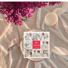 コラージュ写真ママ赤お母さん最高のギフト愛してる スタンダードランチョンナプキン