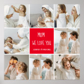 コラージュ写真ママ赤お母さん最高のギフト愛してる ポスター (正面)