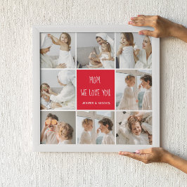 コラージュ写真ママ赤お母さん最高のギフト愛してる ポスター
