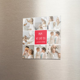 コラージュ写真ママ赤お母さん最高のギフト愛してる マグネット