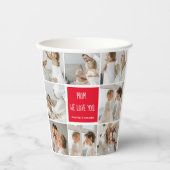 コラージュ写真ママ赤お母さん最高のギフト愛してる 紙コップ (正面)