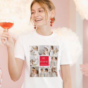コラージュ写真ママ赤お母さん最高のギフト愛してる Tシャツ