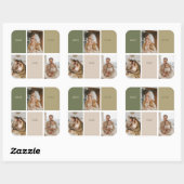 コラージュ写真モダン最高のパパ贈り物 スクエアシール (シート)