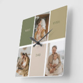 コラージュ写真モダン最高のパパ贈り物 スクエア壁時計 (傾斜)